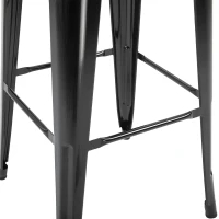 HOMCOM Conjunto de 4 Bancos Interiores e Exteriores de Metal Estilo Industrial 43x43x76 cm(m-9)