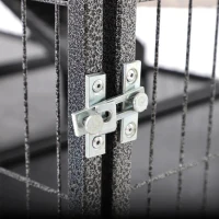 PawHut Gaiola grande para Roedores 80x52x128 cm Casa de 4 Alturas com Rampas Suspensa Rede Bandeja Removível Rodas Portas Cinza Prateado(m-5)