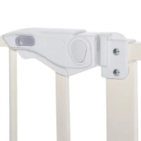 PawHut Barreira de Segurança para Portas e Escadas Barreira para Animais de Estimação com Fechadura Automática Extensível 17,5cm Metal 74-80/91,5-97,5x104,1cm Branco(m-8)