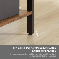 HOMCOM Estante para Livros de 4 Níveis com 8 Compartimentos de Armazenamento Estilo Industrial para Sala de Estar Escritório Dormitório 74x30x157,5cm Marrom Rústico(m-6)