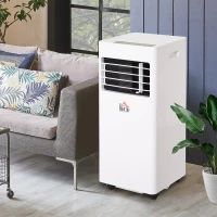 HOMCOM Ar Condicionado Portátil 9000BTU 3 em 1 Refrigerador Ventoinha e Desumidificador com Temporizador Controlo Remoto Potência 1003W Silencioso 35,4x33,8x69,8cm Branco(m-2)