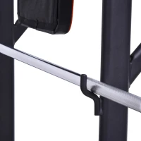 HOMCOM Estação de Musculação Multifuncional Torre de Treinamento com Altura Ajustável com Banco Dobrável Barra de Elevação para Fitness 220x98x181-229cm Preto(m-7)