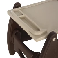 HOMCOM Cadeira para bebês 3 em 1 por mais de 6 meses Transformar em mesa e cadeira multifuncional Ajustável em 3 posições encosto alto Acolchoado com 2 bandejas removíveis 57x59x105 cm Marrom(m-8)