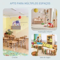 HOMCOM Organizador de Brinquedos para crianças tipo Estante Infantil com 6 Caixas para quarto Sala de Jogos Creche 76x36x92cm Creme Coral Azul(m-7)