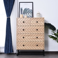 HOMCOM Cômoda tipo armário auxiliar com 5 Gavetas amplo espaço de Armazenamento para Escritório sala de estar 80x39.5x110cm