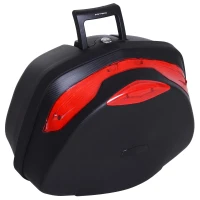 HOMCOM Mala para Motocicleta Mala para Mota Capacidade de 48L com Fechadura e 2 Chaves 56,5x44x32 cm Preto e Vermelho(m-11)