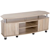 HOMCOM Móvel de TV Moderno Móvel para TV com Armário 2 Portas 2 Prateleiras 120x39,5x52cm Carvalho(m-1)
