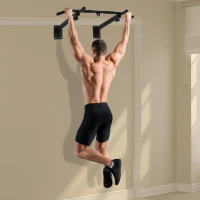 HOMCOM Barra de Elevações para Parede Treinamento Muscular Pull Up para Casa Carga Máxima 150kg 93,5x65x17 cm Preto(m-2)