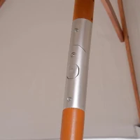 Outsunny Chapéu de Sol de Jardim 200x150x230cm Chapéu de Sol Retangular Inclinável com Polia Duplo Teto e Mastro Desmontável de Madeira para Terraço Pátio Cinza(m-11)