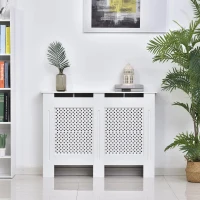HOMCOM Cobertura de Radiador de MDF Cobertura para Radiador com Prateleira Estilo Moderno 111,5x82x19 cm Branco(m-7)