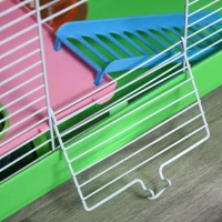 PawHut Gaiola para Hamster com 5 Plantas Escada Alimentador Bebedor Roda e Túnel 46x30x58cm Verde e Branco(m-10)