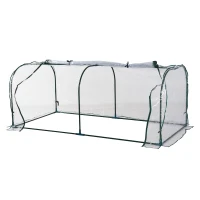 Outsunny Estufa transparente para jardim ou terraço - Aço, plástico e polietileno - 200x100x80 cm(m-1)