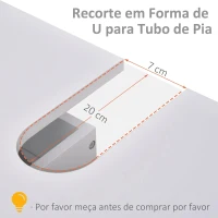 Kleankin Armário Sob Lavatório com Prateleira Anti-Inclinação 60x30x60 cm Branco(m-6)