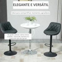 HOMCOM Mesa de Bar com Altura Regulável Giratória 360° com Base Redonda Mesa Alta de Aço Moderna para Cozinha Sala de Jantar Cafeteria 61x61x76-97cm Branco(m-7)