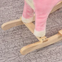 HOMCOM Cavalo Baloiço para Crianças Cavalo Baloiço de Pelúcia Suave com Música Relinchos Sons de Galope Boca e Cauda Móveis 65x32,5x61 cm Rosa(m-10)