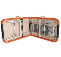 HOMCOM Marquesa de Massagem Dobrável e Portátil com Altura Ajustável e Apoio para a Cabeça 180x60x62-82 cm Laranja e Preto(m-14)
