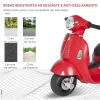 HOMCOM Mota elétrica para crianças com licença acima de 18 meses com faróis  buzina e 4 rodas licenciadas 66,5x38x52 cm Vermelho(m-4)