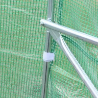 Outsunny Estufa Tipo Túnel 400x200x200cm Estufa de Jardim com 6 Janelas Transpiráveis e Portas Enrolável com Zíper para Cultivo de Plantas e Verduras Verde(m-8)