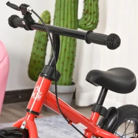 HOMCOM Bicicleta sem Pedais com Altura Ajustável Pneus de Borracha Insufláveis Assento Acolchoado 86x43x60 cm Vermelho(m-13)
