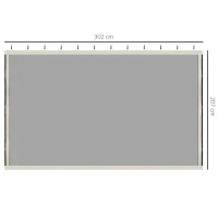 Outsunny 4 Painéis Laterais 302x207 cm para Tenda de Jardim Mosquiteira com Zíperes e Anéis Preto(m-3)