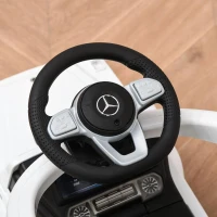 HOMCOM Carro de Passeio Carro Andador para Crianças acima de 12 Meses Mercedes G350 com Buzina Capô Removível Encosto e Suporte de Proteção 85,5x40,5x95cm Branco(m-8)