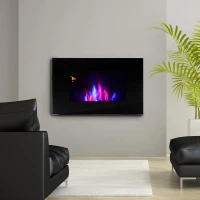 HOMCOM Lareira Eléctrica de Parede 1000/2000W Comando a Distância 90x9.5x56cm(m-2)