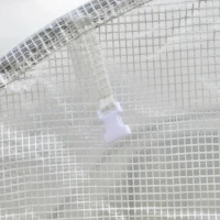 Outsunny Estufa de Jardim Tipo Túnel com janelas e portas Cobertura PE Estrutura de aço 295x200x190cm Branco(m-11)