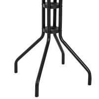 Outsunny Conjunto de Mesa e 2 Cadeiras  Cadeira Dobrável Encosto Reclináveis a 4 Níveis  Armação de Aço Marrom(m-8)