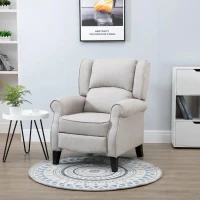 HOMCOM Poltrona Relax Com Reclinação Manual até 160° com Apoio para Pés Retrátil Esponja de Densidade Estofado em Serapilheira 77x88x102cm Cinza(m-2)