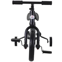 HOMCOM Bicicleta Balance com pedais e rodas removíveis para criança de 2-5 anos 85x36x54cm carga 25kg Cor preta(m-8)