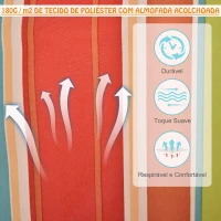 Outsunny Cadeira Rede Suspensa com Estampa em Listras Almofada de Apoio para a Cabeça Cadeira Rede Baloiço para Interior e Exterior Carga Máxima 105kg 100x106cm Multicor(m-6)