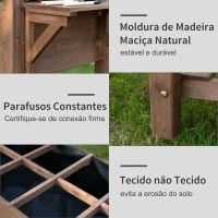 Outsunny Horta Vertical com Prateleira Horta Elevada de Madeira Maciça para Cultivo de Flores Verduras Ervas 123x54x74cm Marrom(m-7)