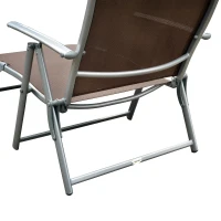 Outsunny Espreguiçadeira Dobrável de Jardim com Encosto Ajustável em 7 Posições Apoio para a Cabeça 137x63,5x100,5cm Marrom(m-12)