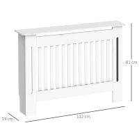 HOMCOM Cobertura Radiador Moderna de MDF com Prateleira Superior para Sala de Estar Dormitório Escritório 112x19x81cm Branco(m-3)