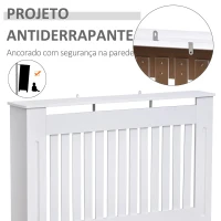 HOMCOM Cobertura Radiador Moderna de MDF com Prateleira Superior para Sala de Estar Dormitório Escritório 112x19x81cm Branco(m-5)