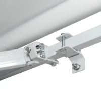 Outsunny Toldo Manual 3,5x2,5 m de Alumínio Toldo de Varanda Pátio com Manivela Resistente a Água Proteção Solar UV Branco(m-7)