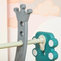 HOMCOM Escorega Infantil com Baloiço e Cesta de Basquetebol 3 em 1 para 18-36 Meses com Assento Ajustável Parque Infantil para Interior e Exterior 152x149x107cm Multicor(m-8)