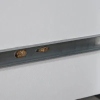 HOMCOM Mesa de cabeceira com 2 gavetas e base elevada de metal Estilo moderno e minimalista 39,5x40x48 cm Branco e cinza(m-10)