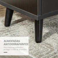 HOMCOM Estante com 3 Prateleiras Abertas e 1 Fechada com Porta Estante de Estilo Moderno para Armazenamento de Livros Brinquedos Plantas 40x30x129,5cm Preto(m-6)