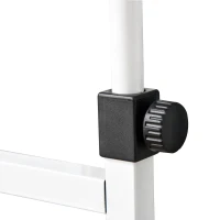 HOMCOM Mesa Lateral para Sofá Mesa lateral em Forma de C com 4 rodas Giratórias Freios Altura Ajustável 3 níveis Estrutura Metálica 80x40x72-82cm Branco(m-10)