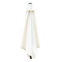 Outsunny Chapéu de Sol de Jardim Ø270x235cm Chapéu de Sol de Alumínio Reclinável com Manivela e 6 Hastes para Terraço Exterior Balcão Creme(m-11)