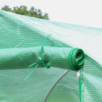 Outsunny Estufa Tipo Túnel 400x200x200cm Estufa de Jardim com 6 Janelas Transpiráveis e Portas Enrolável com Zíper para Cultivo de Plantas e Verduras Verde(m-9)