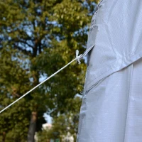 Outsunny Tenda para Festas 400x400x280cm para Exterior Campismo Casamentos com 4 Janelas e 2 Portas Branco(m-8)