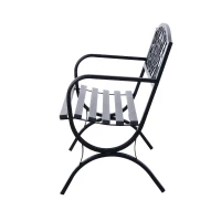 Outsunny Banco de jardim de 2 lugares Banco de terraço de ferro com design clássico 127x60x85cm Preto(m-12)