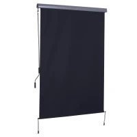 Outsunny Toldo Vertical Enrolável 140x250 cm com Manivela Proteção UV para Interior Exterior Varanda  Cinza(m-1)