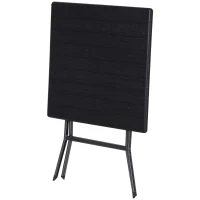 Outsunny Conjunto de Mesa e Cadeiras de Jardim Conjunto de Móveis de Exterior Dobráveis 61,6x61,6x74 cm e 57x44,5x81 cm  Preto(m-9)