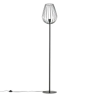 HOMCOM Lâmpada de pé com base de metal moderno com interruptor de pé Ф27,5x159 cm Preto(m-1)