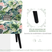 HOMCOM Poltrona de Sala de Estar sem Braços Poltrona Individual com Assento Acolchoado e Pés de Madeira 58x69x78cm Estampado de Flamengos(m-6)