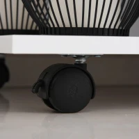 Vinsetto Armário para Impressora de Escritório Multifuncional com Rodas 2 Compartimentos Gaveta Suporte para CPU Prateleira Ajustável para Escritório 60x40x68,5cm Branco Listrado de Madeira(m-9)