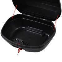 HOMCOM Mala para Motocicleta para Mota de 48L com Fechadura e 2 Chaves 58x44,5x33,5 cm Preto e Vermelho(m-8)